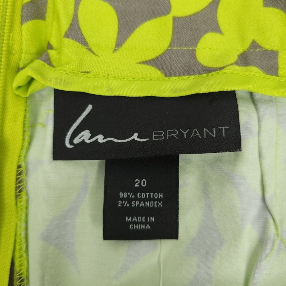 Lane Bryant Pencil Skirt NEW Classic Straight Green Taupe Women Size 20 Floral - Picture 6 of 9